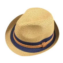 Детская, женская, мужская шляпа, Пляжная соломенная шляпа, Панама, летняя, пеньковая веревка, повседневная Солнцезащитная шляпа, козырек