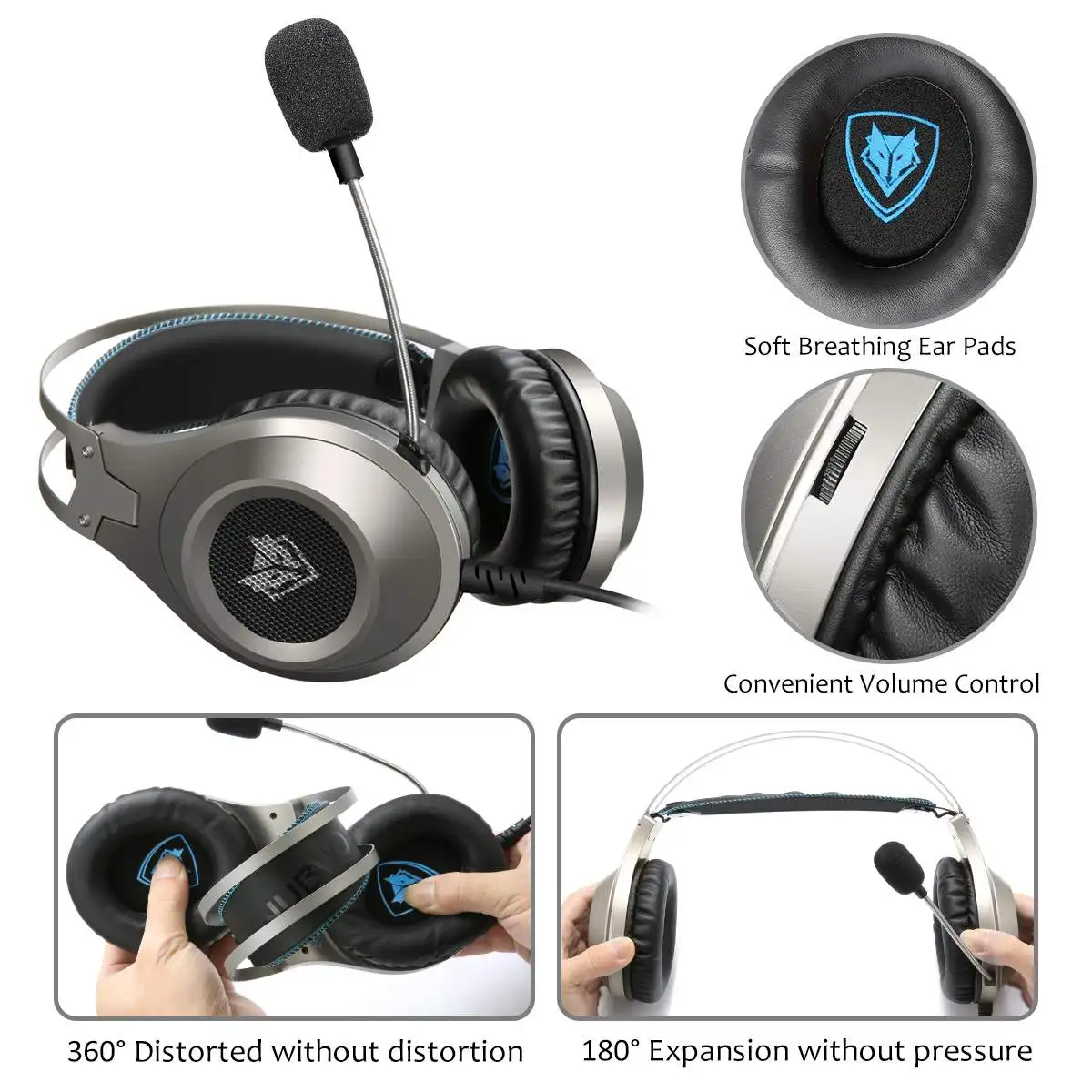 NUBWO N2 Bass casque игровые наушники гарнитуры с микрофоном Микрофон для PC Gamer PS4 Для Xbox One