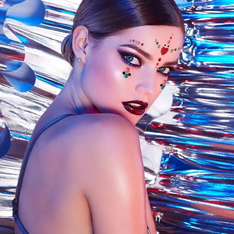 NEW Adhesive Gems Temporary Face Tattoo Stickers Glitter Rhinestones