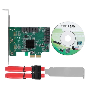 

SATA3 PCI-E to SATA3.0 Expansion Card SATA III (6Gbps) 4-port PCI-E RAID Controller Card New