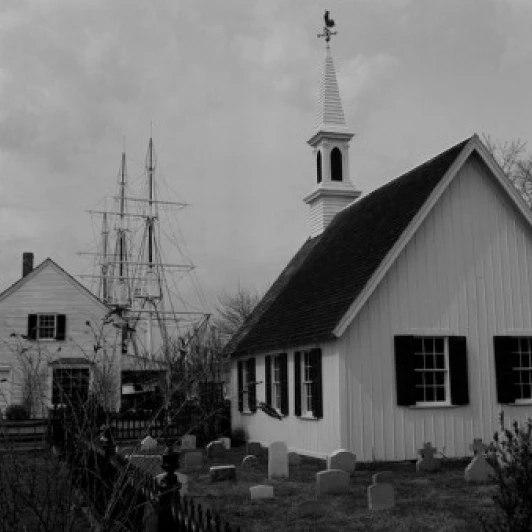 USA Connecticut Mystic The Fishtown Chapel built around 1870 Poster Print (18 x 24)Plaques