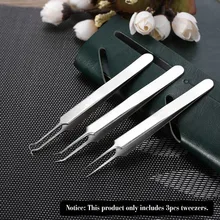 3 шт Угри клип лица Прыщи комедоны щипцы изогнутый прямой щипцы для удаления черных точек комплект Нержавеющая сталь Уцененные инструменты