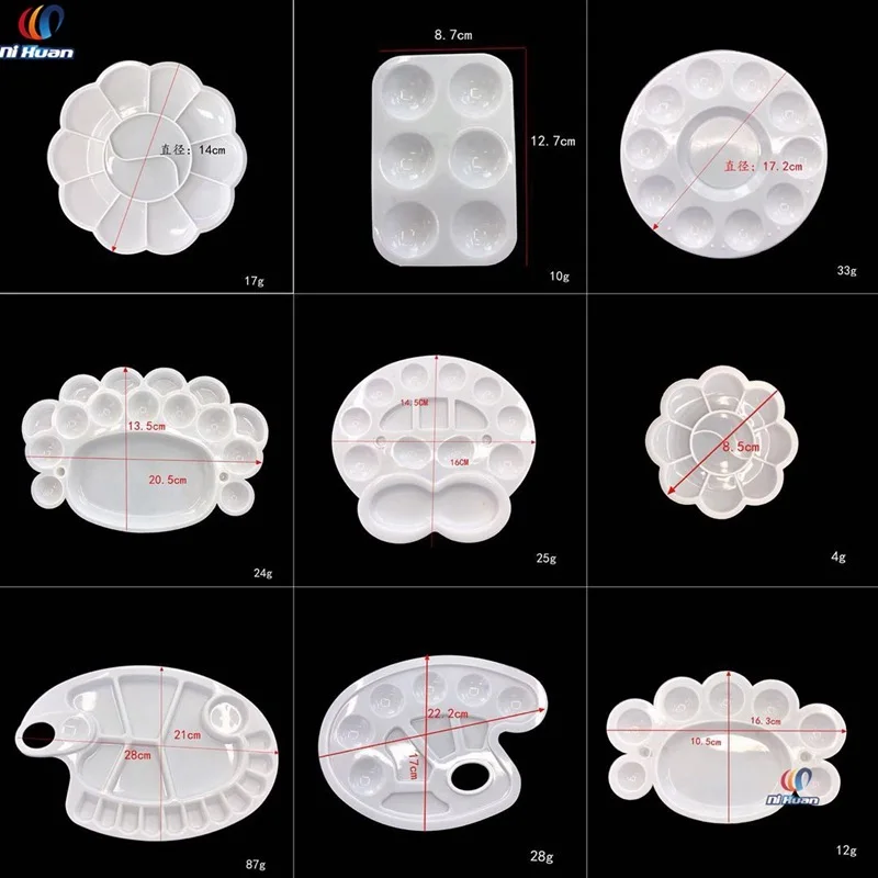 1 шт. различные акварельные пластиковые палитры, Детские пигментные дисковые палитры для рисования, палитра для творчества, косметика(Китай
