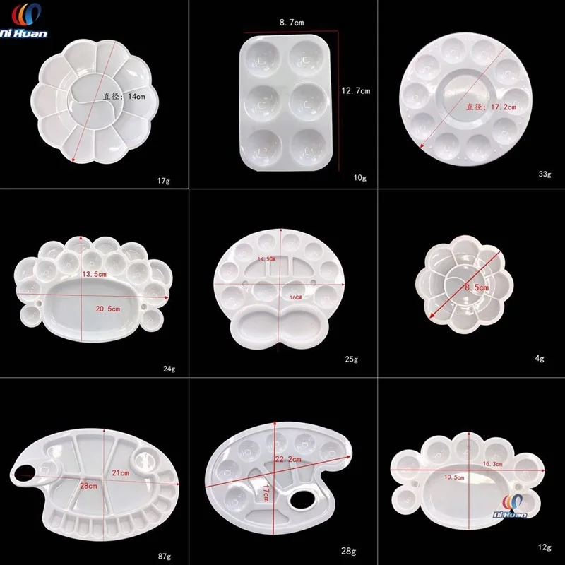 

1pcs Various Watercolor Style Plastic Palette Children Painting Pigment Disc Palette Arts Diy Palette Cosmetics