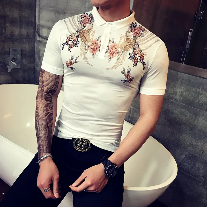 2019 Новые повседневные шелковые поло Para Hombre из крокодиловой кожи летние модные с