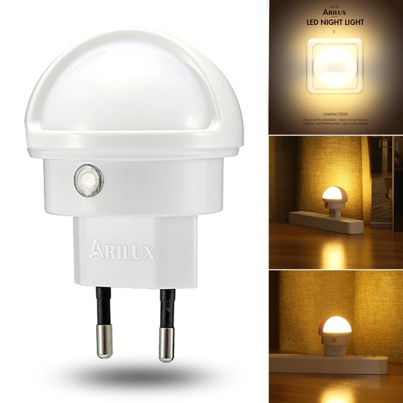  CLAITE LED Night Light Light Sensor Type 360 Angle Rotated Warm White LED Night Light Lamp EU Plug  - 32972056039