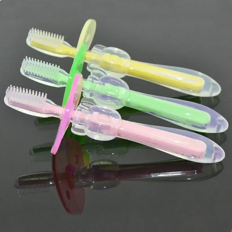 1 Pc New Soft Silicone Baby Toothbrush Bristle Deciduous Teeth Toothbrush Dental Oral Care for Babies Kids Training Brush Tool