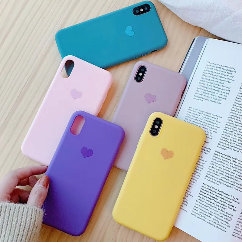 Чехол USLION карамельных цветов для iPhone 11 Pro XR X Xs Max чехол телефона с сердечками 6 6S 7 8