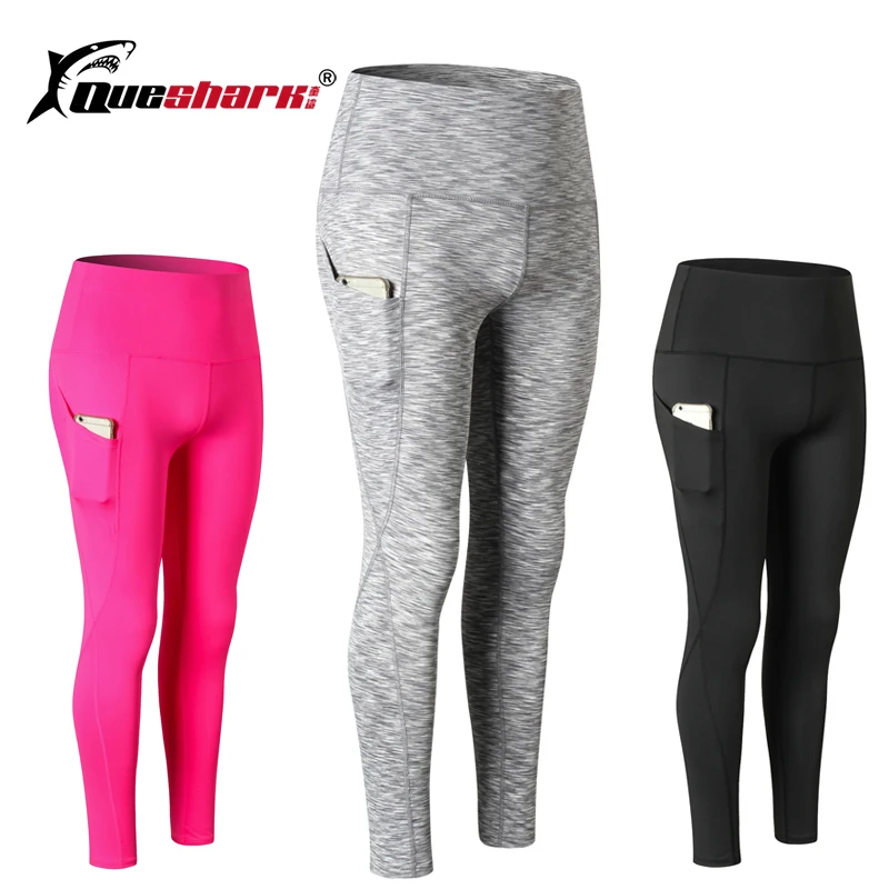 

Sport Tight Trousers Women Pocket Yoga Running Pants High Quality Girls Black Sexy Slim Yoga Leggings Female Long Gym Pants