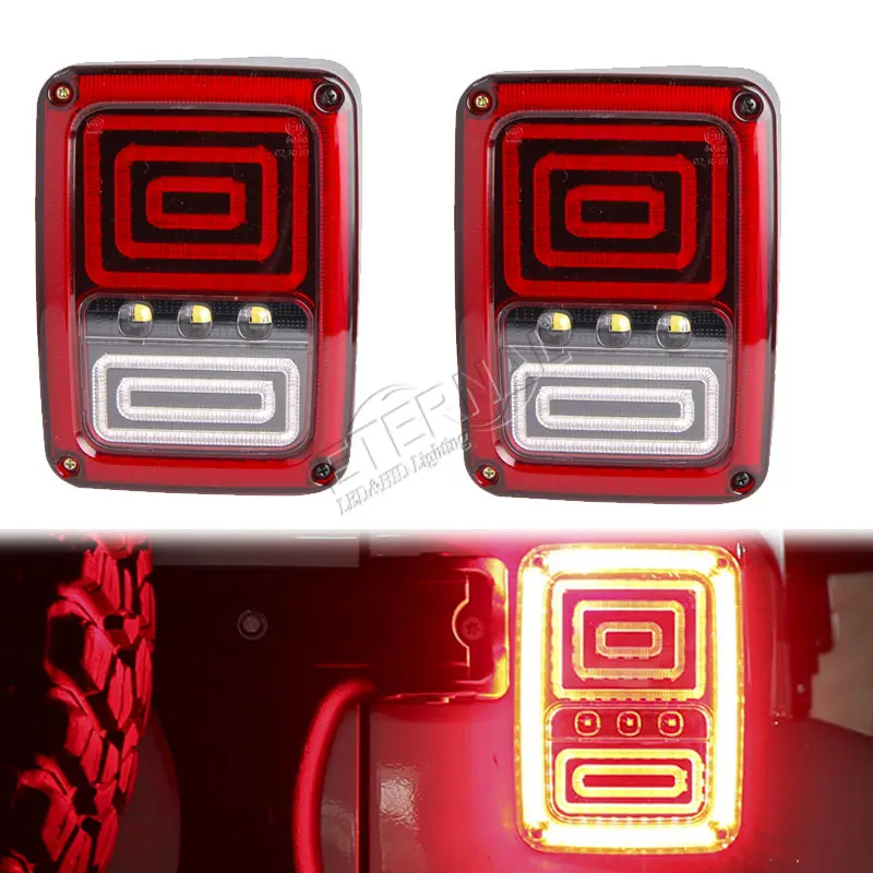 

free shipping 2pcs LED tail light with high output low consumption brake turn signal reverse DRL lamp for 4x4 off-road JK 07-15