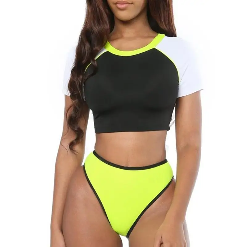 crop top short sleeve bikini