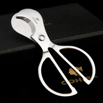

COHIBA Double Blades Cigar Punch Cutter Stainless Steel Pocket Gadgets Zigarre Cigarette Knife Cuban Smoking Guillotine #224