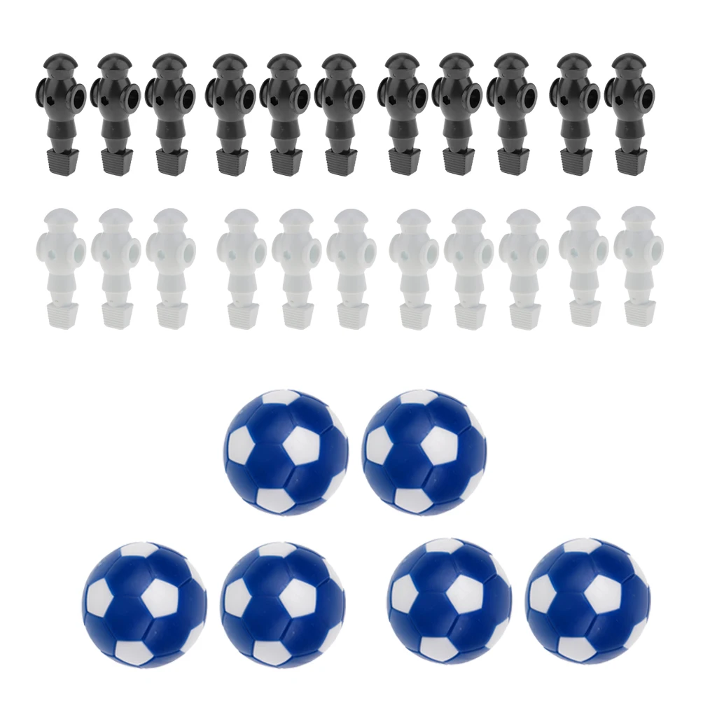 

22 Pieces 5/8' Foosball Man Table Soccer Player With 6 Pieces Foosball Balls for Tournament Style Soccer Men Replacement