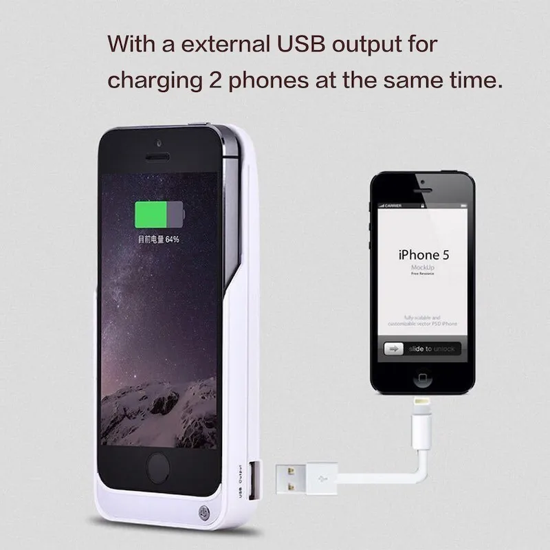 Extpower Hot 4200mAh Battery Charger Case Powerbank For IPhone 5 S 5S SE Backup External Phone Charging Power Bank Cover