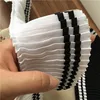 Wide 8.5CM College Style White Black Elastic Pleated Chiffon Sewing tulle Lace Ribbon Edge Trim For Dress Cloth DIY Supplies ► Photo 3/5