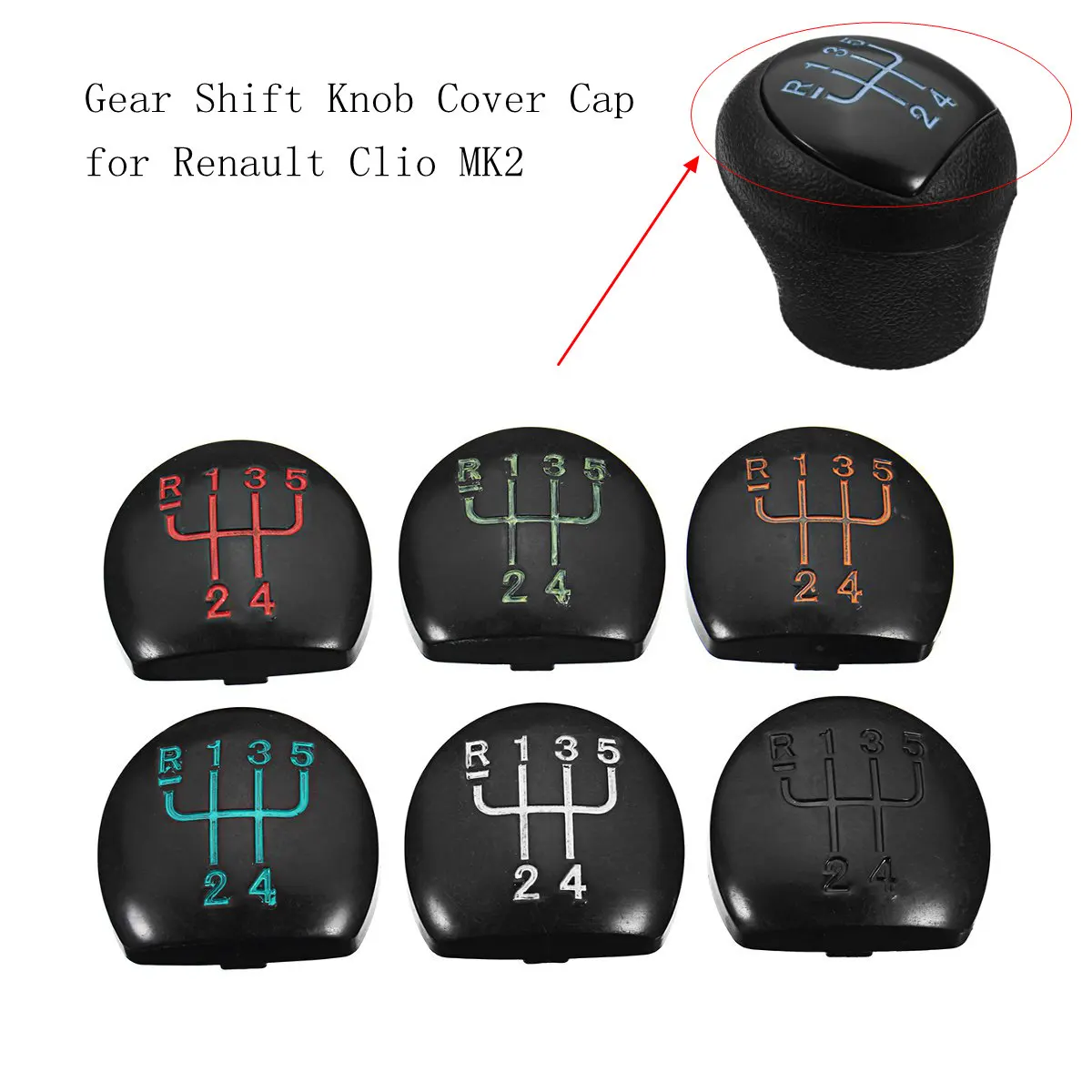 

5 Speed Car Gear Shift Knob Cover Cap for Renault Clio MK2
