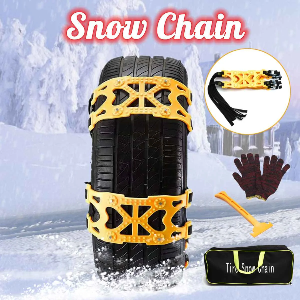 

TPU Snow Chains Universal Car SUV Wheel Tyre Anti Slip Belt For Winter Roadway Ice Climbing Muddy Ground Driving Tire Anti Skip