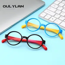 Oulylan анти-голубые легкие очки детские круглые оправы для очков детский компьютер очки детские