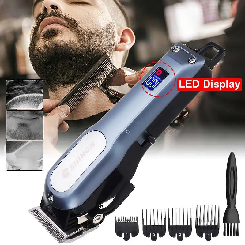 

Professional EU Plug Digital Hair Trimmer Rechargeable Electric Hair Clipper Men Cordless Electric Cutter Hair Cutting Machine
