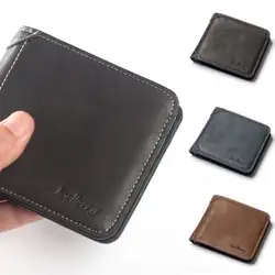 Модные Для мужчин кожаные Винтаж кошелек Карманный карт сцепления ID кредитных Двойные Кошелек Новый многофункциональный бумажник для