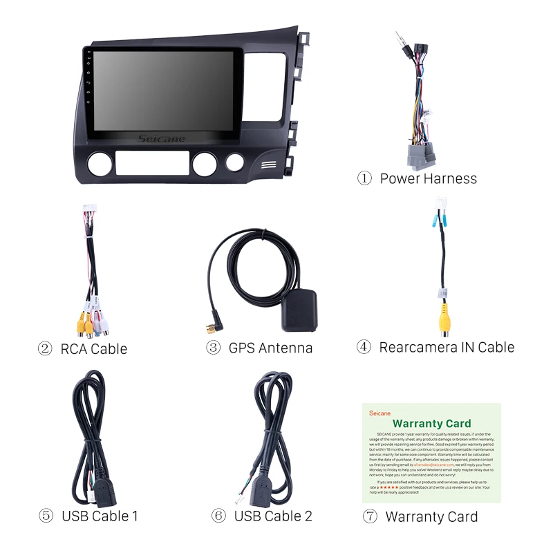 Seicane 2 Din 10 1 &quotAndroid 7 1/8 автомобильное радио для HONDA CIVIC RHD GPS навигационная система