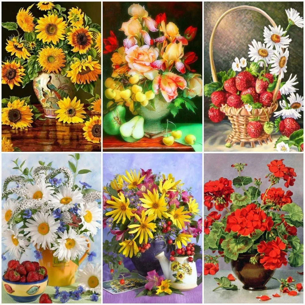

HUACAN 5D DIY Diamond Painting Mosaic Flower Picture Of Rhinestone Full Square Diamond Embroidery Sale Gift Home Decor