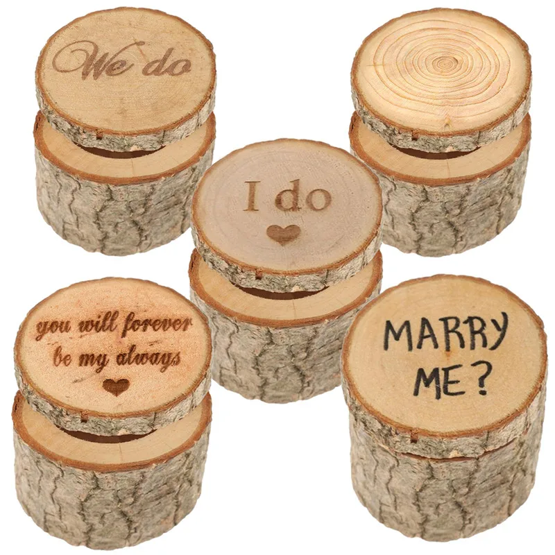 

Wedding Ring Box Wedding Ring Bearer Rustic Ring Box Wooden Printed We Do Marry Me