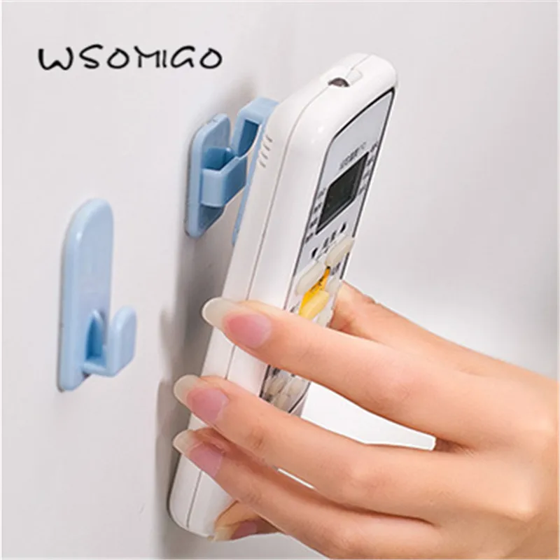 

2pcs kitchen accessories multi-function paste type remote control hook nail-free seamless strong hook storage wall hanging-C