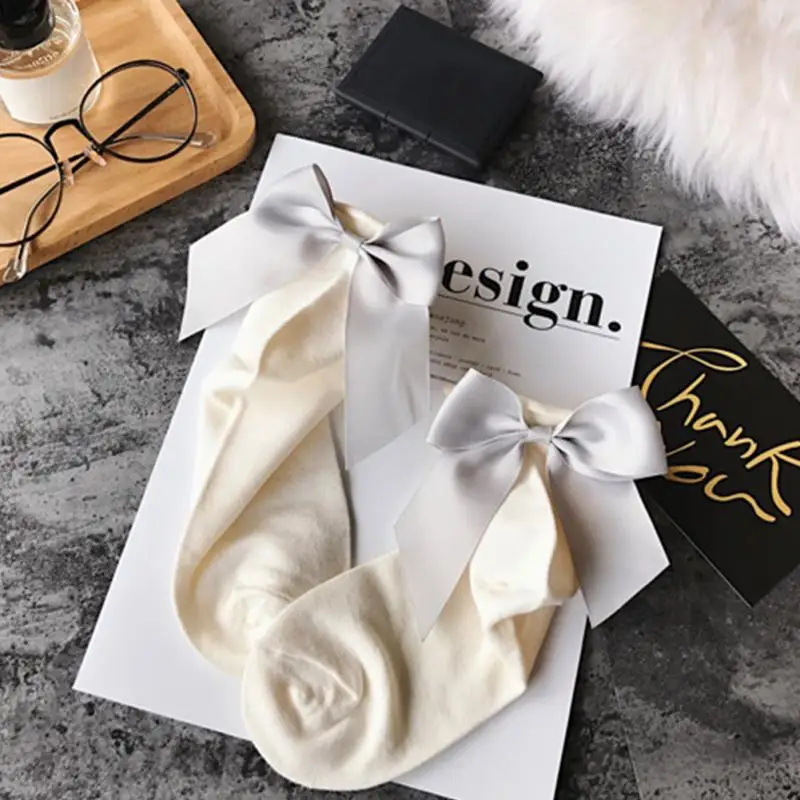 Носки женские хлопковые с большим бантом|Носки| |