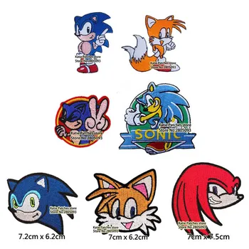 

Blue Hedgehog and Squirrel Embroidered Iron on Patch, Game star Animal Jacket Fabric Clothing Accessories