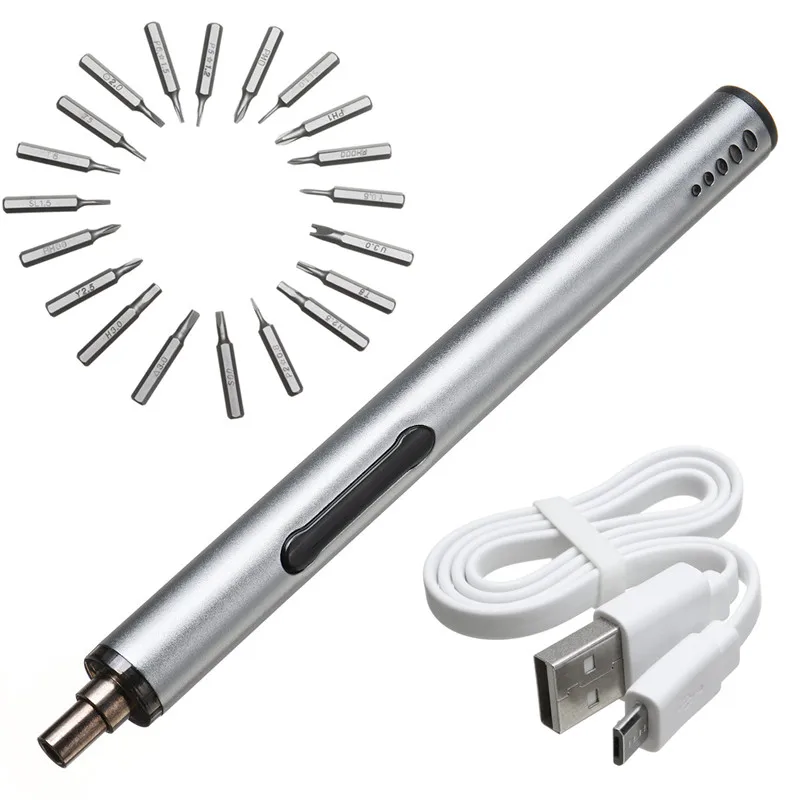 

5V 21 In 1 Mini Precision Electric Screwdriver Cordless LED Power Lithium-ion Battery Repair Tool with 20 Bit Large Torque