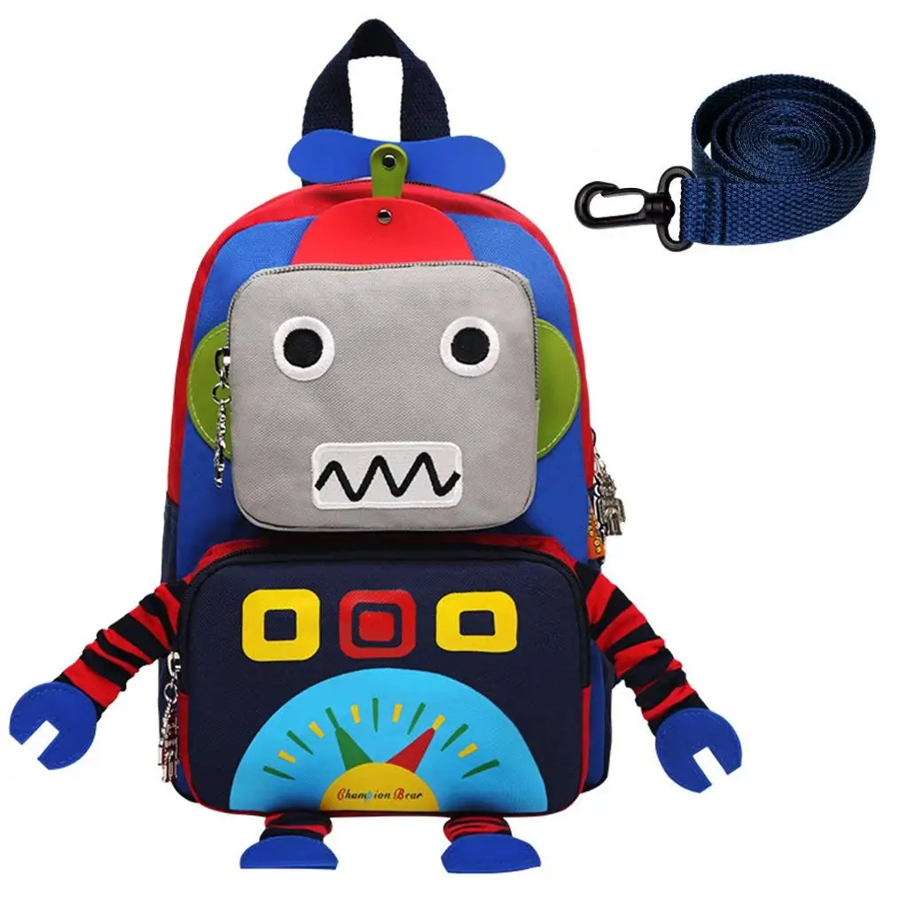 FGGS CHAMPION BEAR Kids Backpack 3D Cartoon Robot Children Backpacks