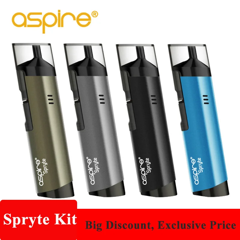 Электронная сигарета Aspire Spryte Vape Kit 1.8 Ом/1 2 Ом Nic соли встроенный аккумулятор 650 мА ·