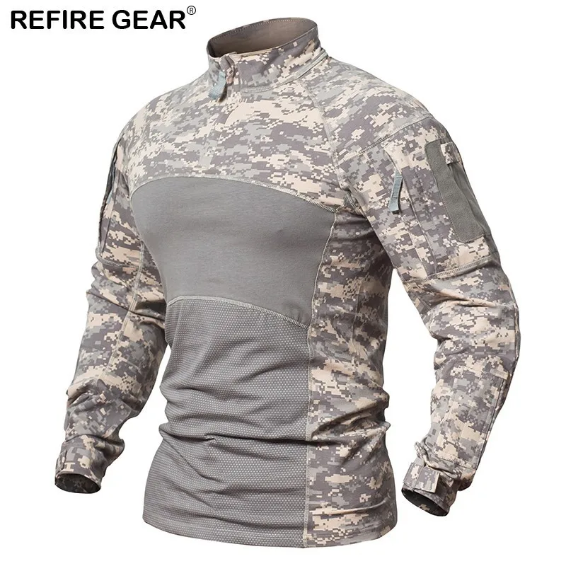 Мужская футболка с длинным рукавом Refire Gear камуфляжная тактическая в стиле