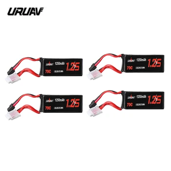 

4PCS URUAV 22.2V 1250mAh 70C 6S XT60 Plug Lipo Battery for RC FPV Racing Dronr Models Spare Parts Accessories