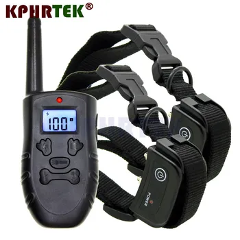 

New Arrive Remote Rechargeable Electronic Dog Training Collars Backlight LCD Display Stop Barking Dog Collars For 2 dogs 27nf