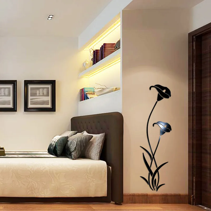 Buy 3D Diy Flower Shape Acrylic Wall Sticker Modern Stickers Decoration Living