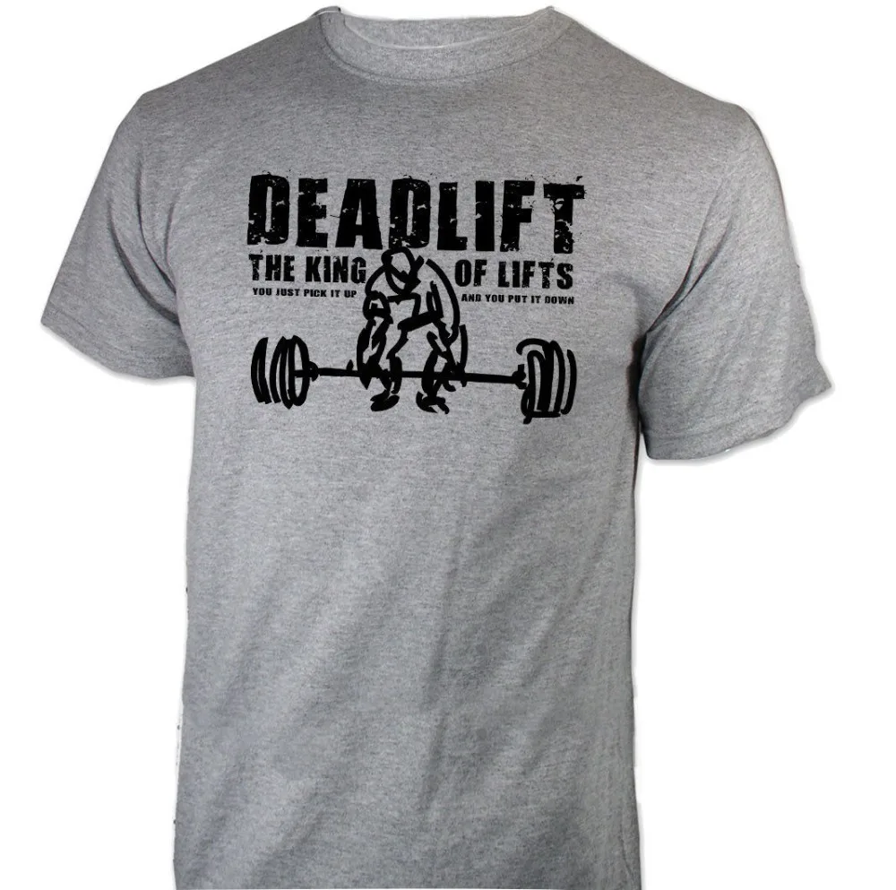 Мужская футболка с коротким рукавом Deadlift серая принтом большие размеры