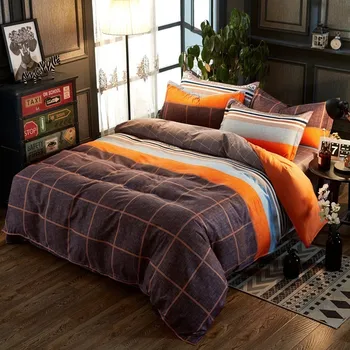

Solstice Home Textile King Queen Twin Bedding Sets Girl Boy Kid Teen Bedlinen Suit Stripe Plaid Duvet Cover Pillowcase Bed Sheet