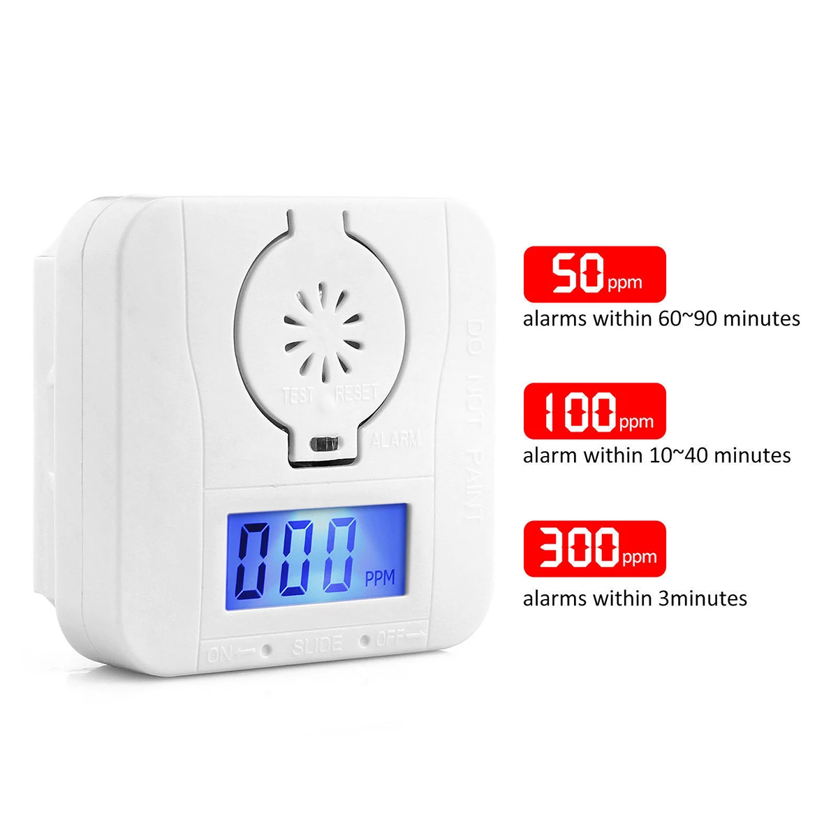 

CO Carbon Monoxide Smoke Detector Alarm Poisoning Gas Warning Sensor Security Poisoning Alarm LCD Photoelectric Detectors