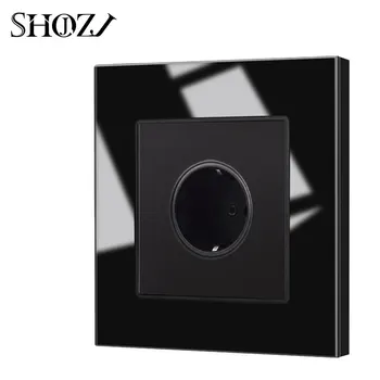 

Wall Electric / Power Double Socket / Plug, Crystal Glass Panel,16A EU Standard Electrical Outlet AC110-250V free ship