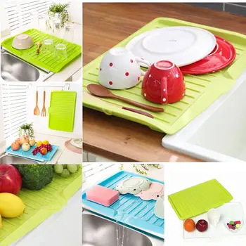 

Kitchen Storage Dish Cup Drying Rack Holder Organizer Drainer Dryer Tray Tableware Water Drainning Tool Random Color