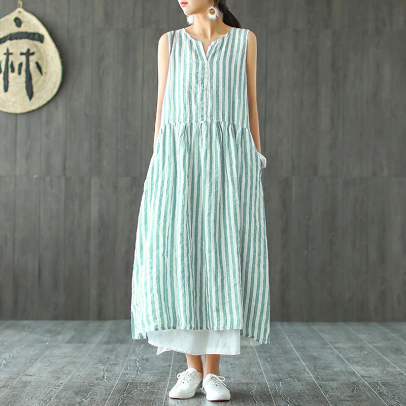 

Kaftan Shirt Dress 2019 ZANZEA Womens Summer Sundress Striped Blue Long Vestido Women Casaul V-neck Maxi Tank Dresses Oversized