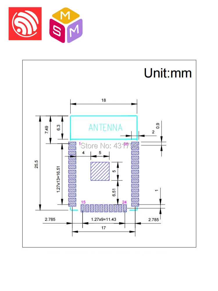 ESP32 WROOM 32D AIOT Espressif SoC Wi Fi модуль Bluetooth ESP32D0WD Сенсор сетей речи кодирования
