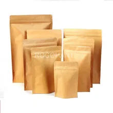 100 шт крафт-бумага самостоящий перегерметизируемый мешок на молнии сумки алюминиевой фольги термогерметичный клапан мешок Пользовательский логотип печать принимаем