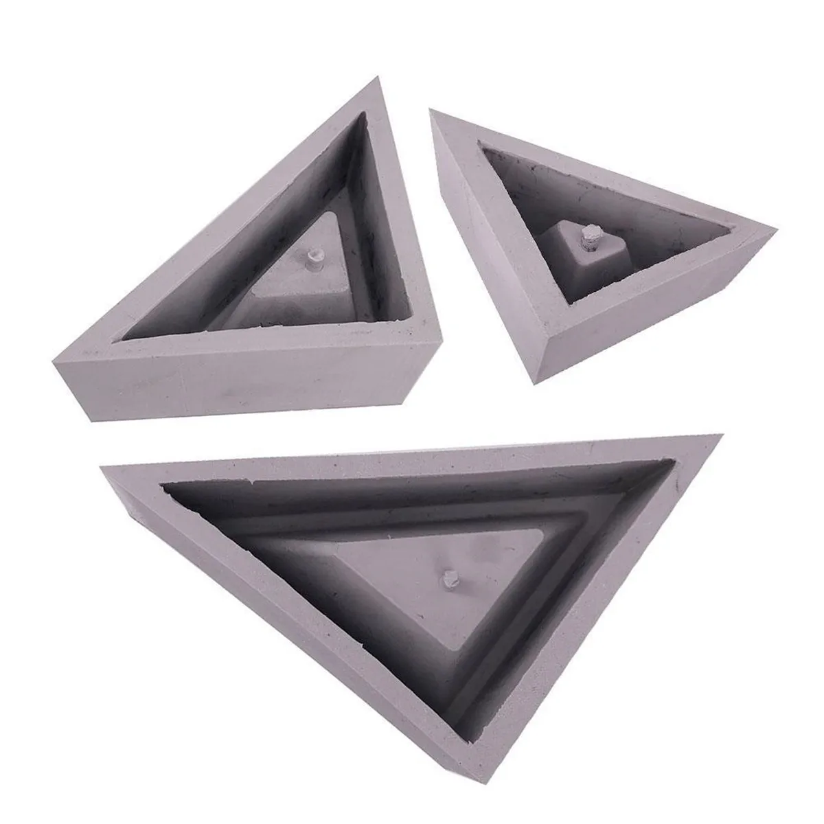 

S/M/L 3D Triangle Flowerpot Silicone Mold Geometrics Vase Bonsai Flower Pot Planter Mould DIY Concrete Cement Clay Molds Crafts