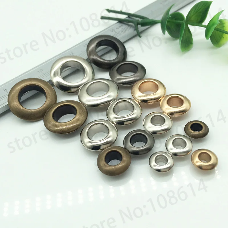 

100pcs slant Metal eyelets for garment DIY accessories for Leathercraft shoes bags clothes belt accessory ring buckles