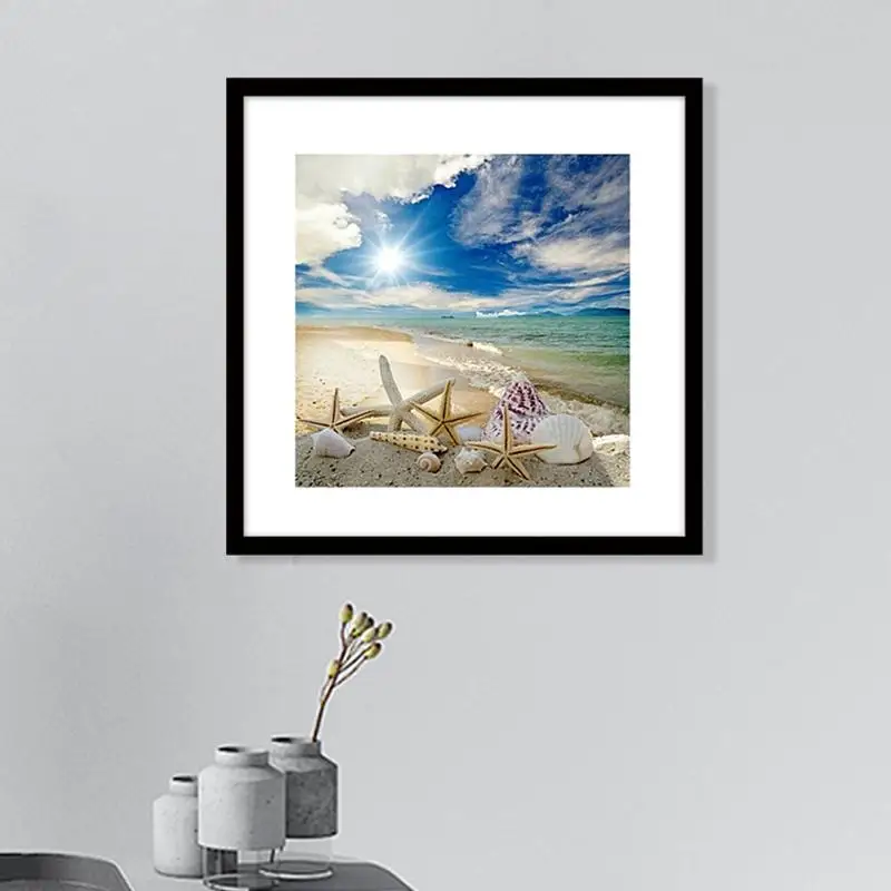 

30X40cmDIY Full Diamond Shell Painting Living Room Round Cross Stitch Accessories Resin Hanging Bedroom Restaurant