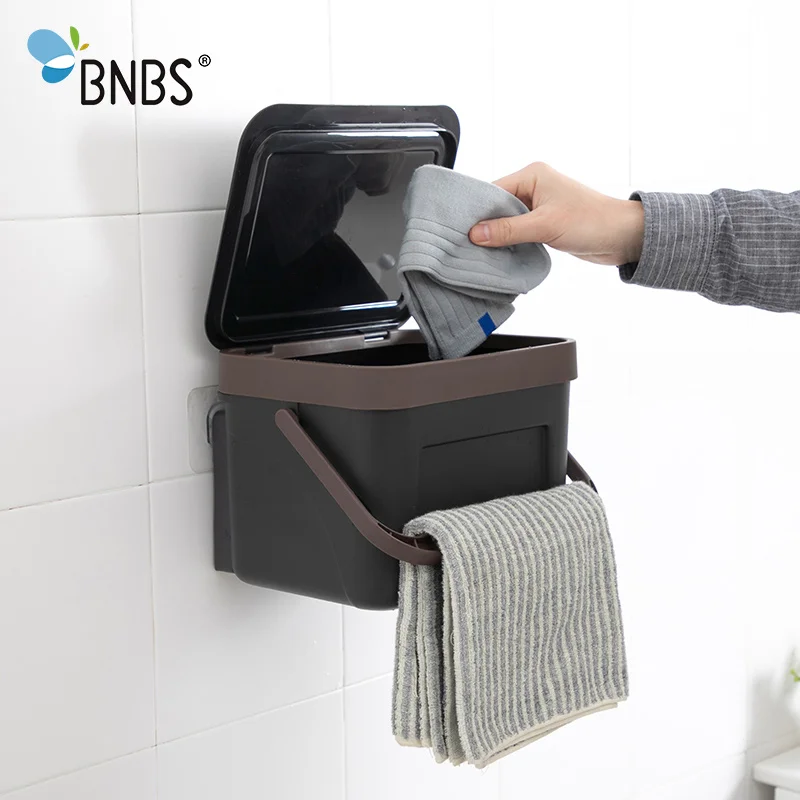 

BNBS New Fashion Hanging Dirty Clothes Storage Basket Plastic Laundry Hamper Small Laundry Basket Bathroom Waterproof Bucket