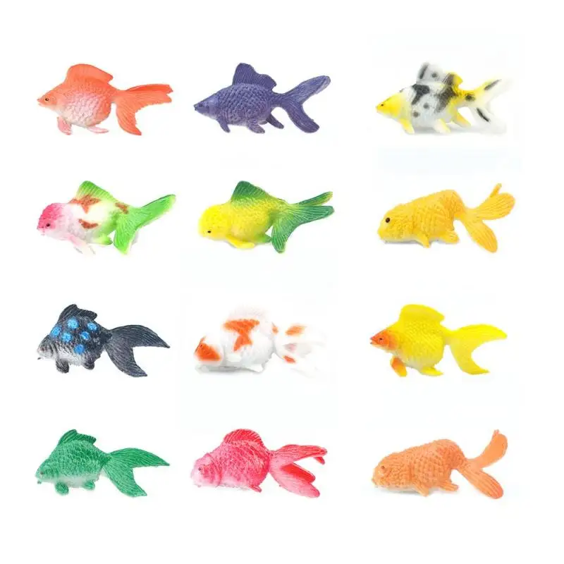 12 шт./компл. милые мини искусственные цифры пластик моделирование Золотая рыбка модель игрушечные лошадки